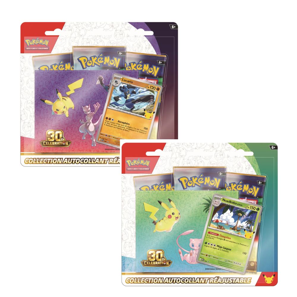 Tripack Pokémon 30e Anniversaire : Noadkoko d'Alola ou Lucario
